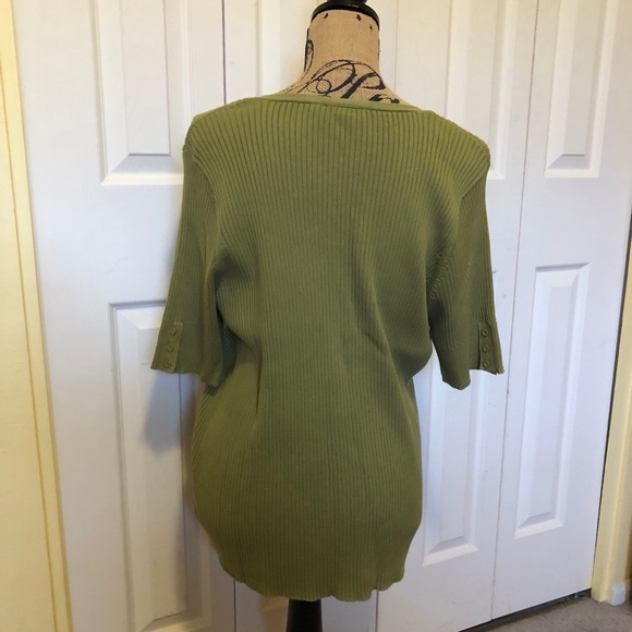 Croft & Barrow green short-sleeved sweater - Picture 4 of 5